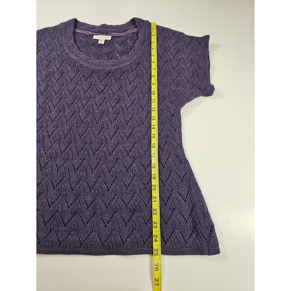 Coldwater Creek open knit short sleeve layering sweater XS EUC ^ - Picture 7 of 7